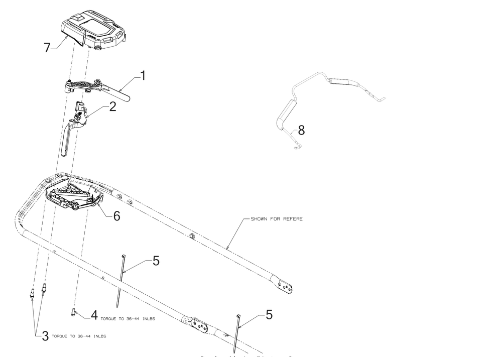 Control Bails Diagram and Parts List for (12AEN2S7710)(2020) Cub Cadet Lawn Mower